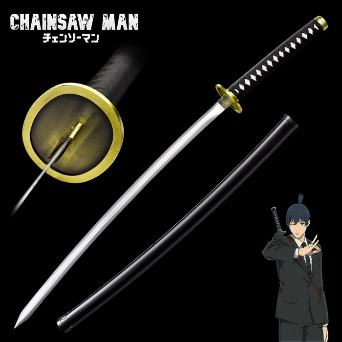 Metal Sword Chainsaw Man Carbon Steel Hayakawa Aki′s Sword Curved/Straight 4122/4122A