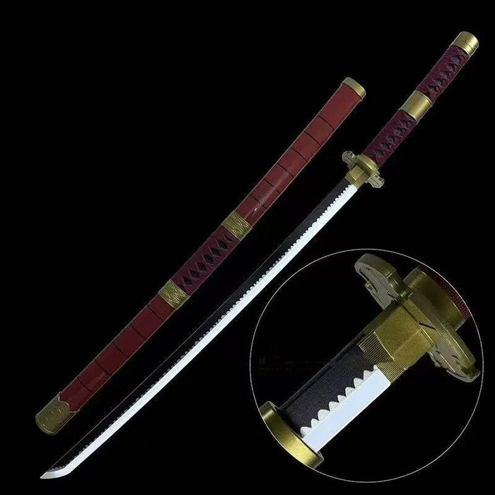 One Piece Zoro Sandai Kitetsu Light up Wooden Katana (Red) G313-2