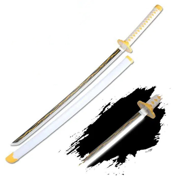 Demon Slayer Zenitsu Light up Wooden Katana (White) G212