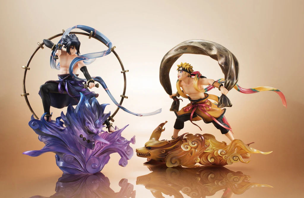 Naruto Shippuden Figurine Precious G.E.M. Series Naruto Uzumaki Wind God & Sasuke Uchiha Thunder God 28cm Figure