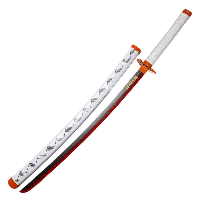 Metal Shaprened Katana / Sword Kyojuro Rengoku Demon Slayer: Kimetsu No Yaiba 1045 Carbon Steel Hand-Forged (3014S)